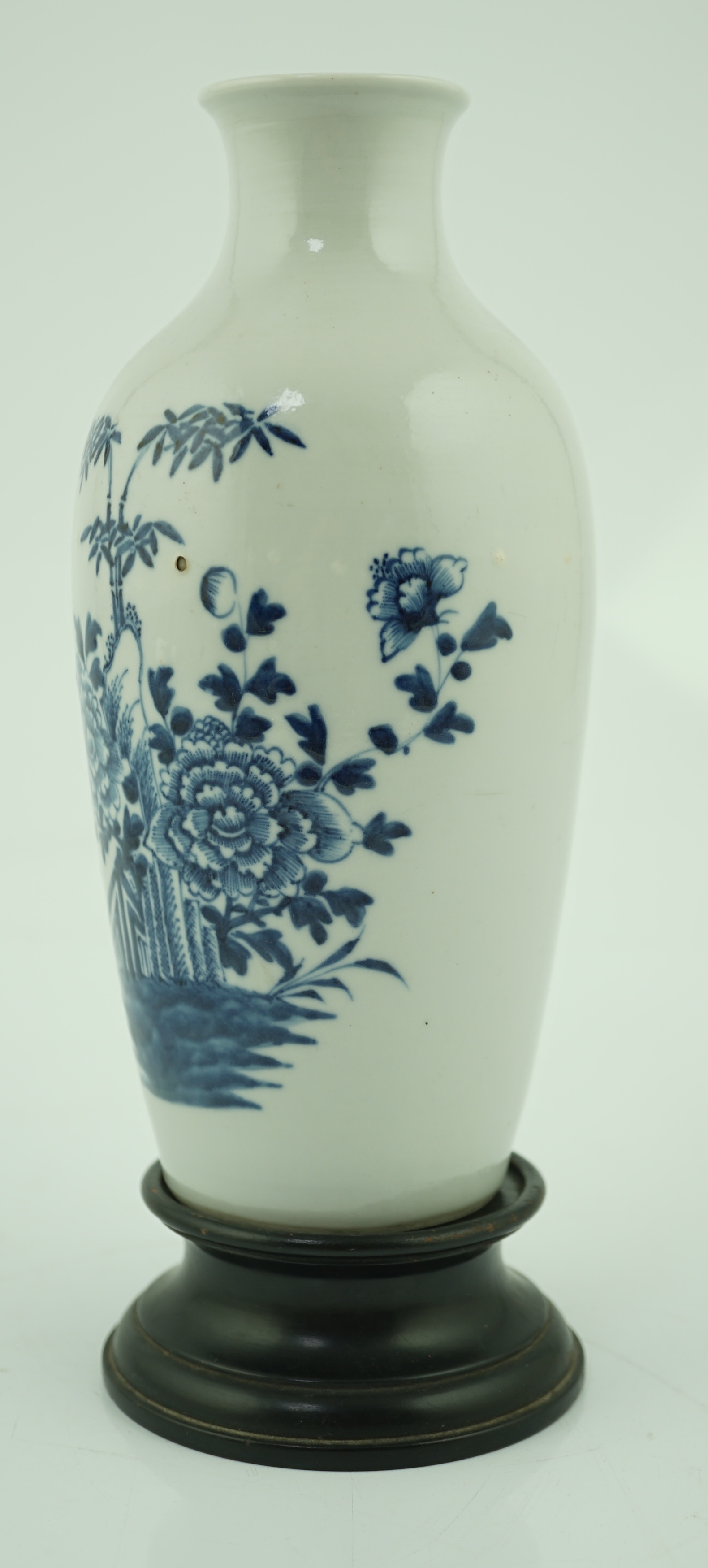 A Chinese blue and white ‘peonies and bamboo’ vase, Jiaqing period